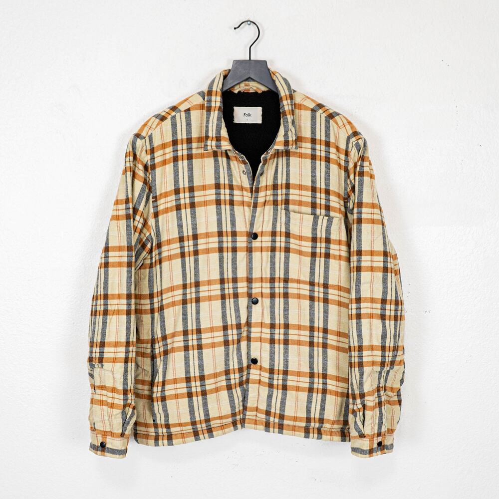 Folk Clothing Sherpa Lined Plaid Shirt Jacket Size 5